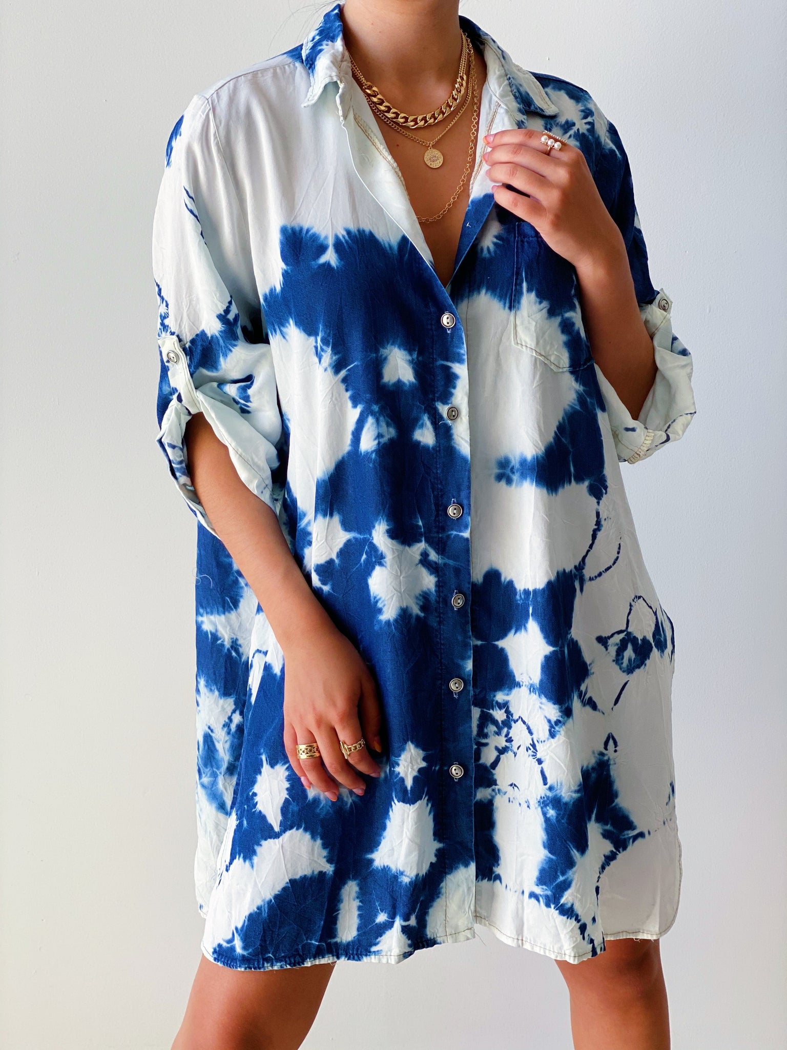 Ocean Blue Tie Dye Shirt/Dress