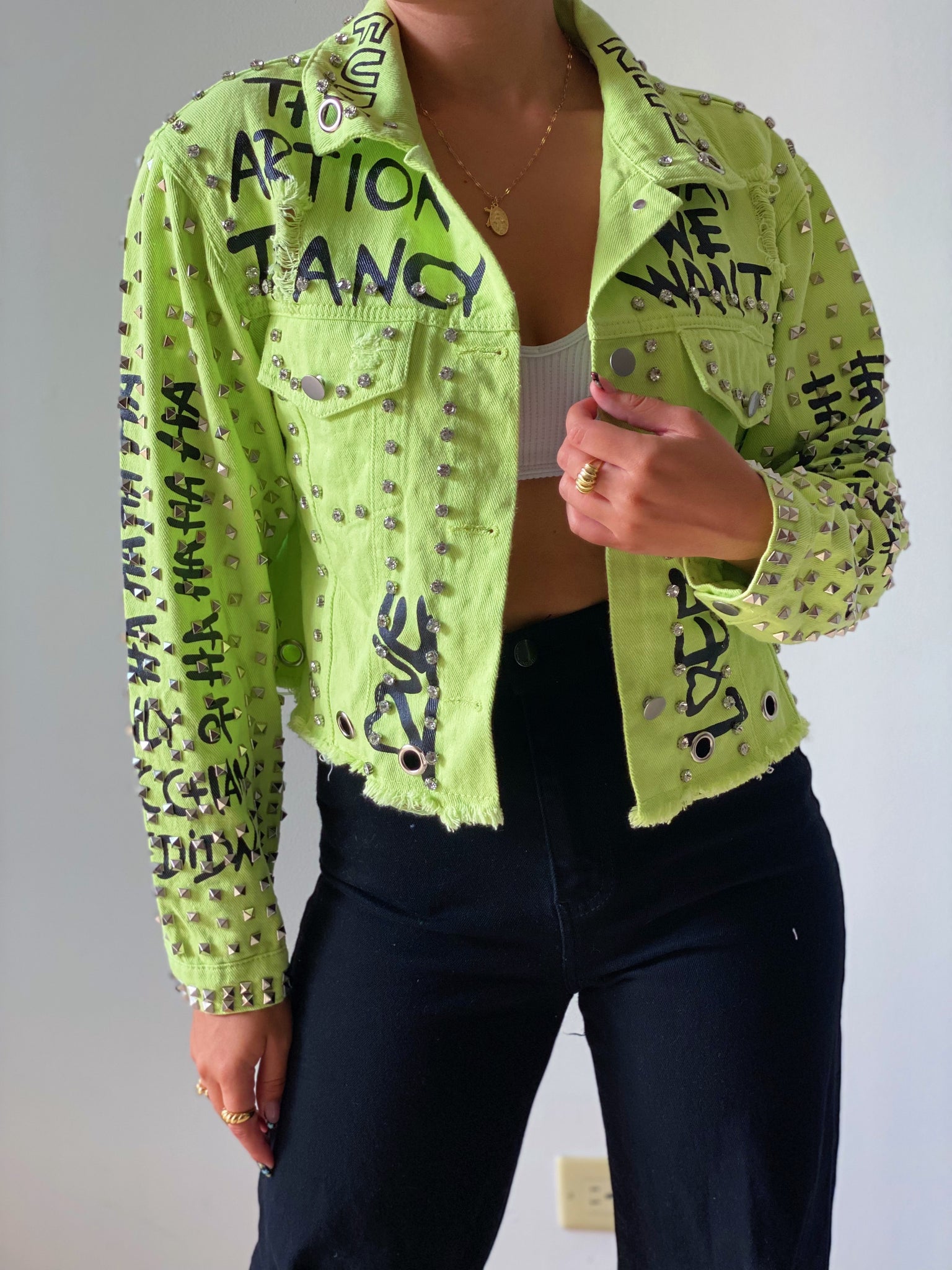 Rock of Ages Jean Jacket in Green