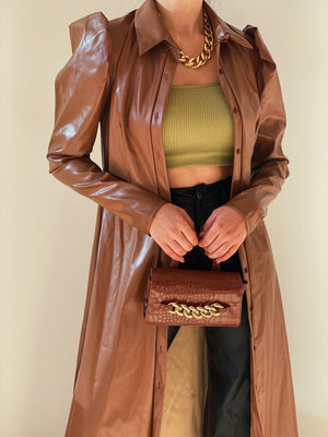 Concrete Jungle Coat Dress in Brown