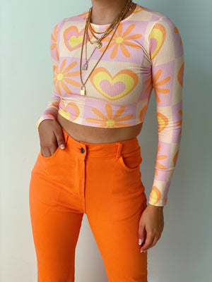 Retro Flower Crop Top