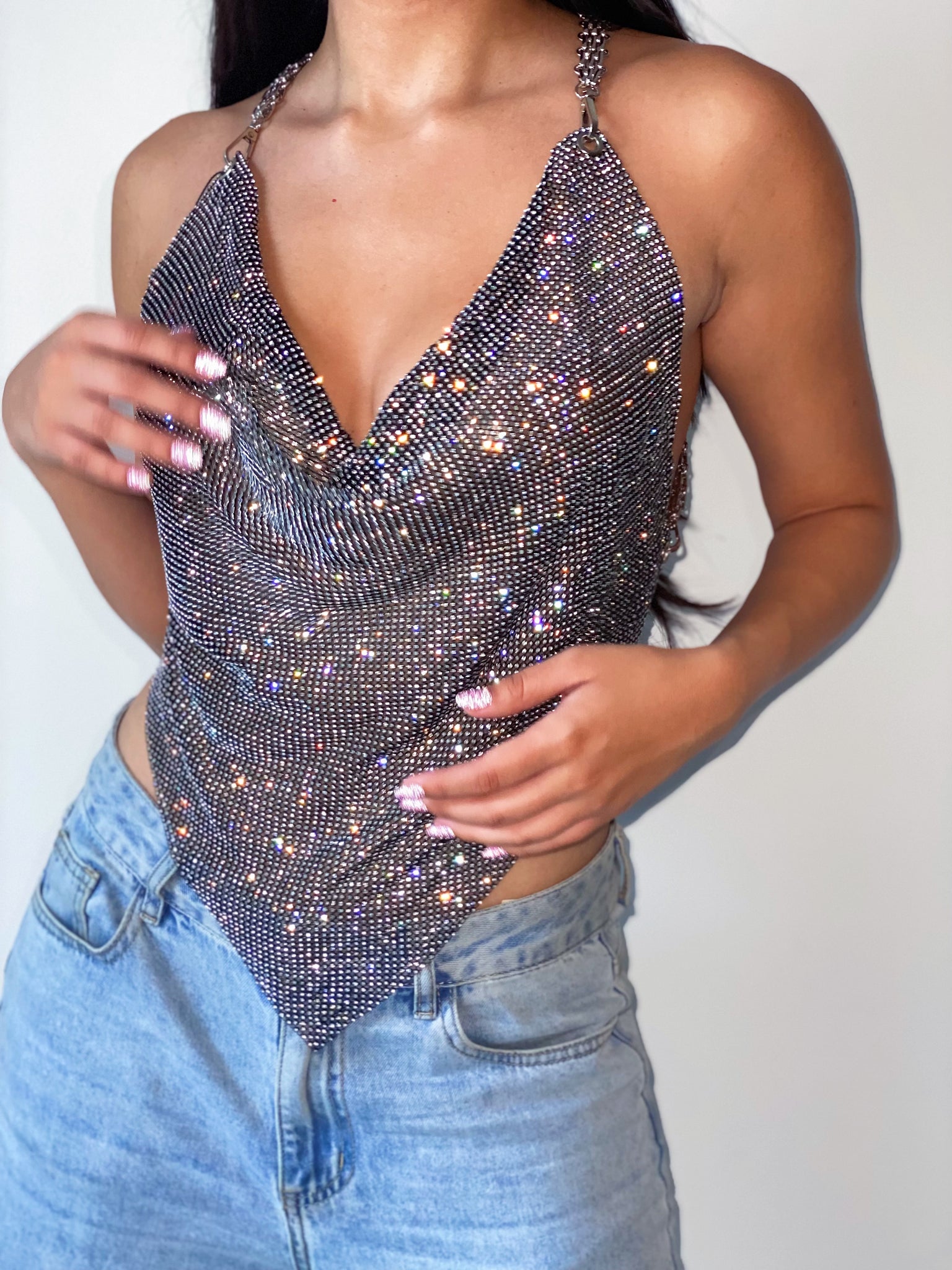 Iridescent Top in Black