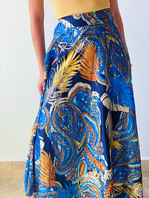 Tropi Gal Maxi Skirt in Blue