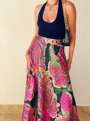 Tropi Gal Maxi Skirt in Pink