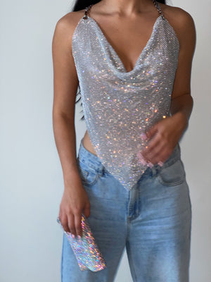 Iridescent Top in Silver