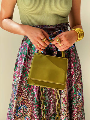 Chain Purse in Olive
