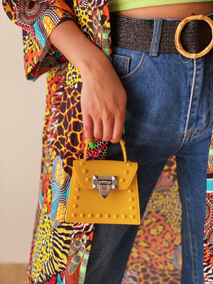 Studded Yellow Purse