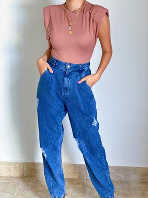 Dark Baggy Mom Jeans