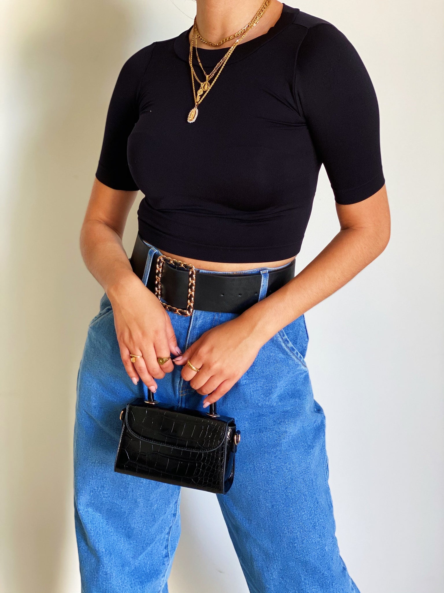 Basic Crop Top in Black