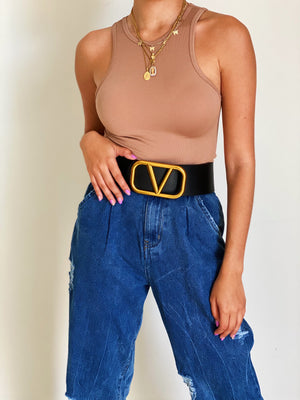 Basic Crop Top Camel