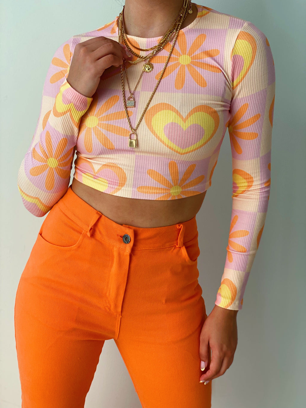 Retro Flower Crop Top