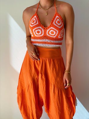 Orange Crochet Top