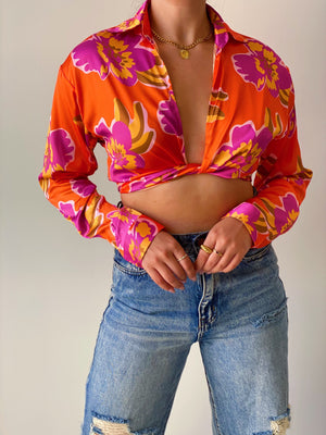 Flower Power Top in Orange