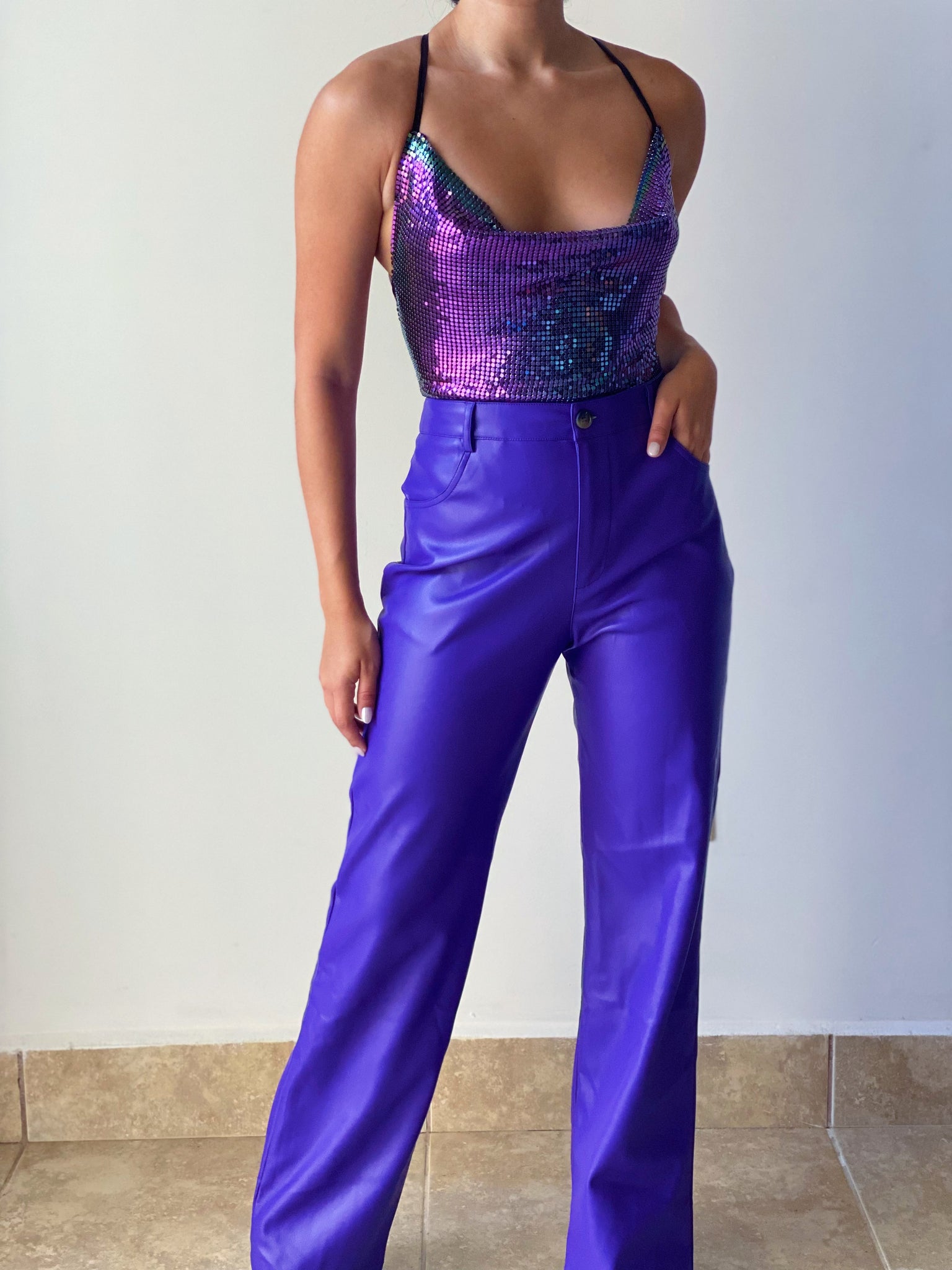 Purple Hearts Leather Bottoms