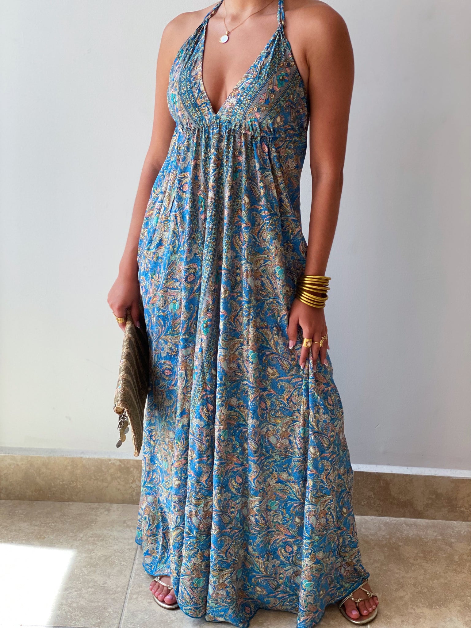 Blue Lotus Maxi Dress