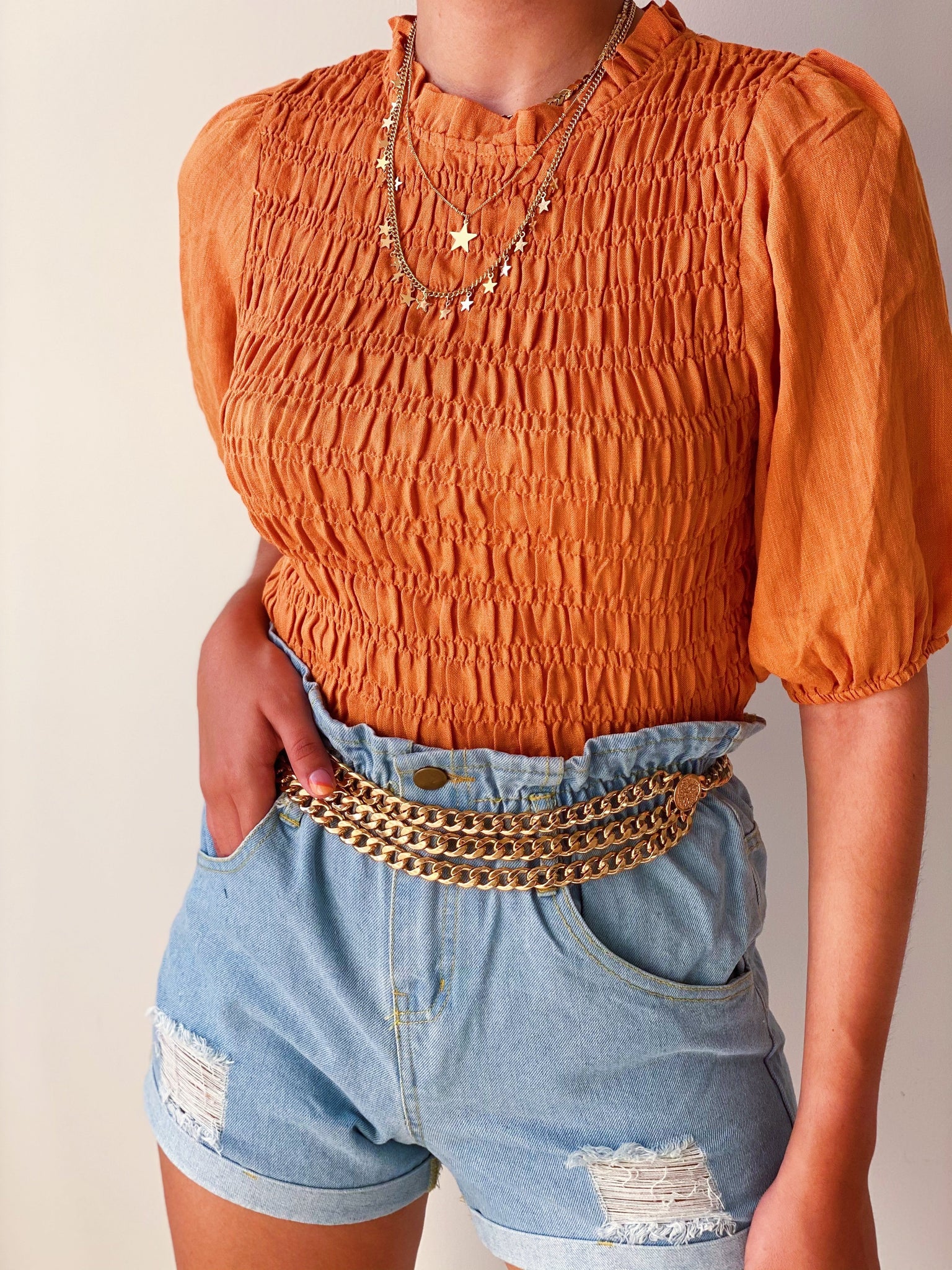 Marigold Top in Orange