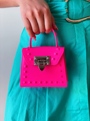 Studded Neon Pink Purse