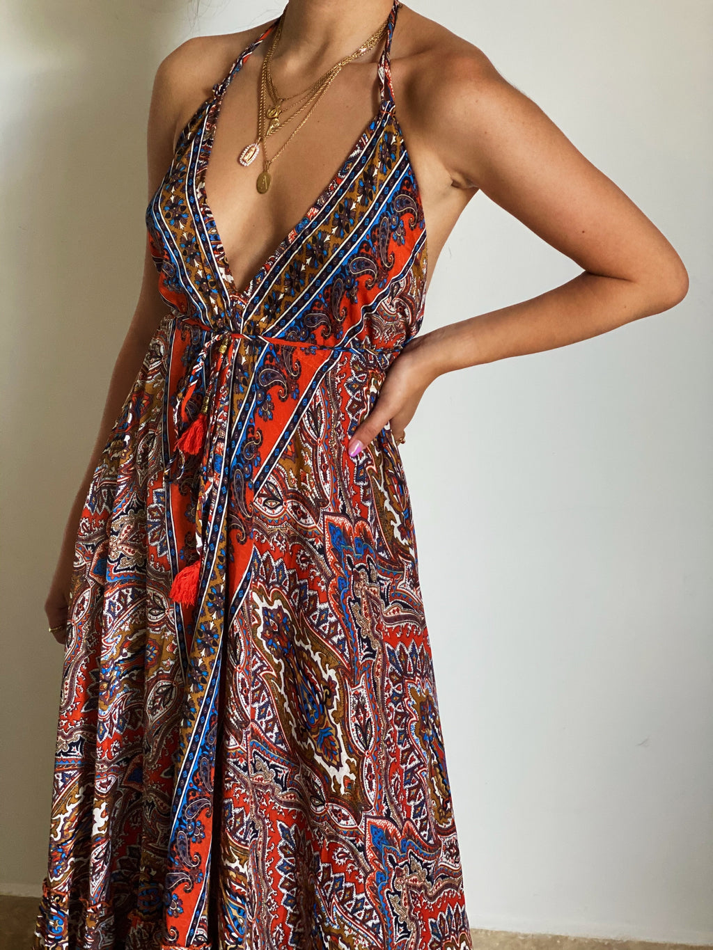 Boho Halter Maxi Dress