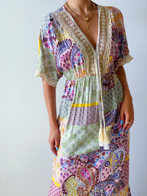 Patch Work Boho Maxi Dress