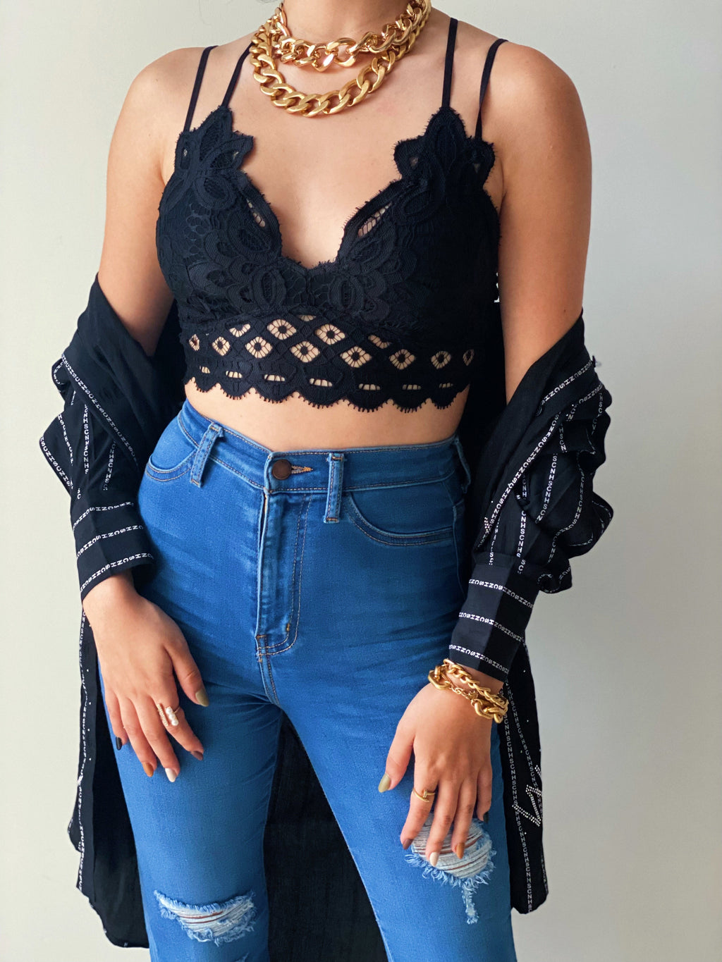 Black Bralette Crop Top