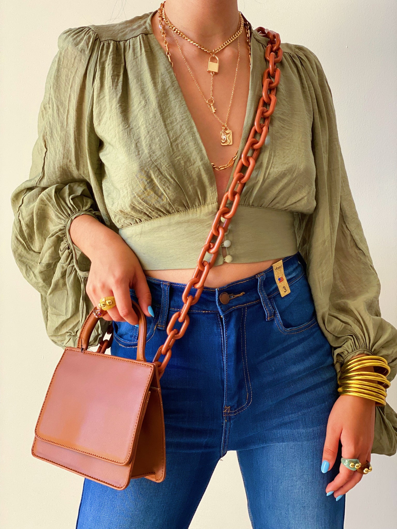 Chain Purse in Brown