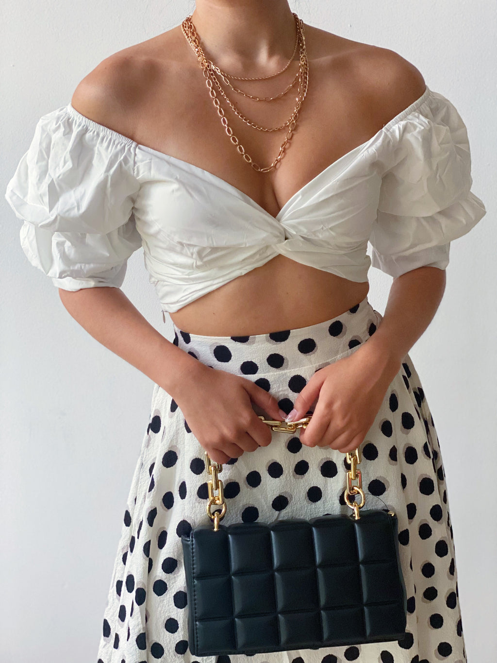 White Off Shoulder Crop Top