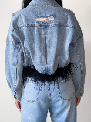 Bel Air Feather Jean Jacket