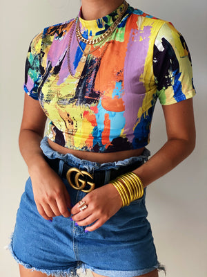 Modern Art Crop Top