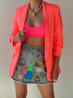 Neon Coral Blazer