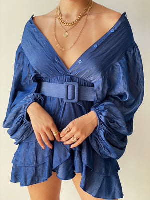 Denim Bubble Sleeves Dress