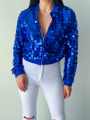 Blue Sequins Jacket