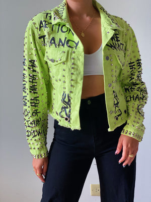 Rock of Ages Jean Jacket in Green