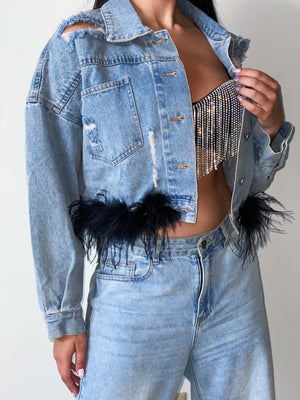 Bel Air Feather Jean Jacket