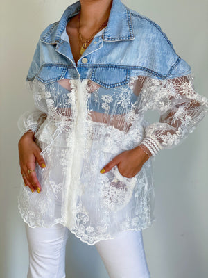 Lace and Denim Jacket/Top