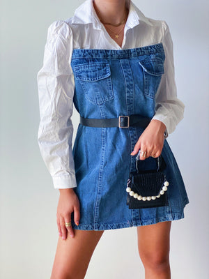Buffy Denim Belted Dress