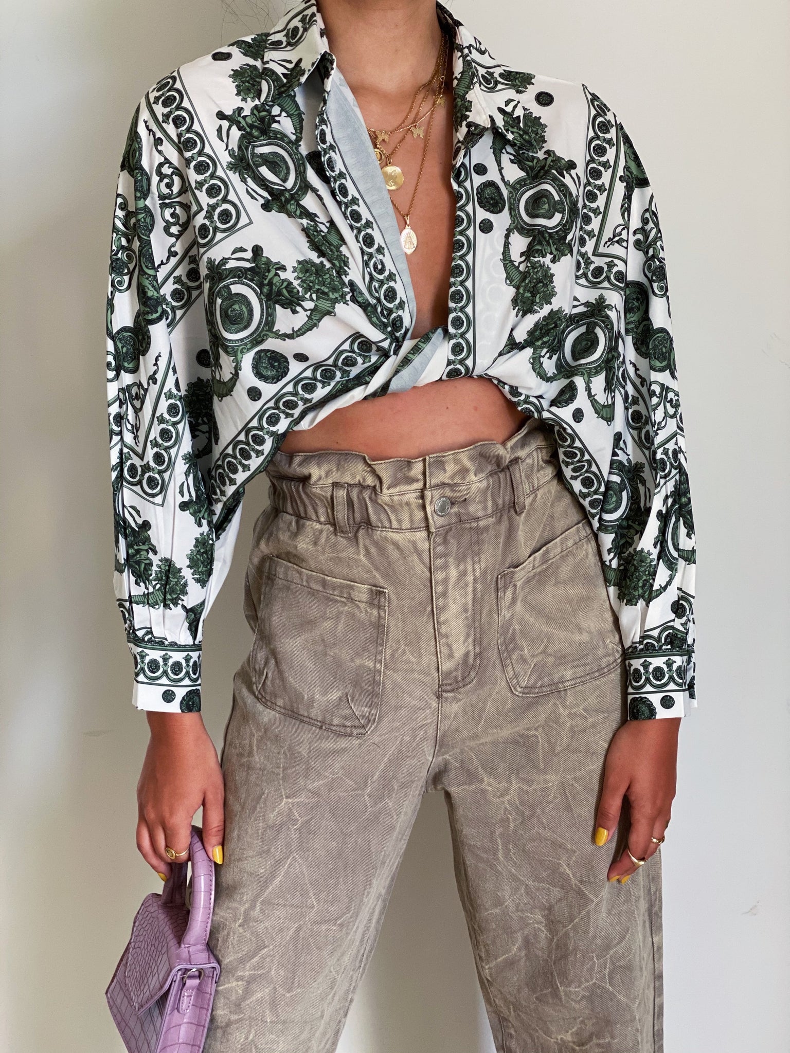 Styles Button Down Top in Green