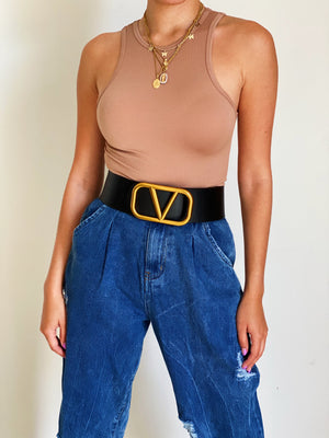 Basic Crop Top Camel