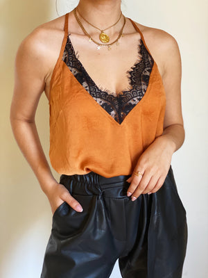 Pumpkin Spice Lace Top