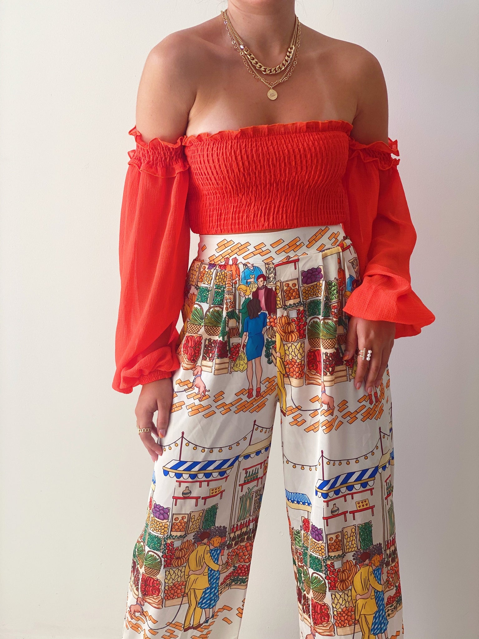 Clementine Top in Coral