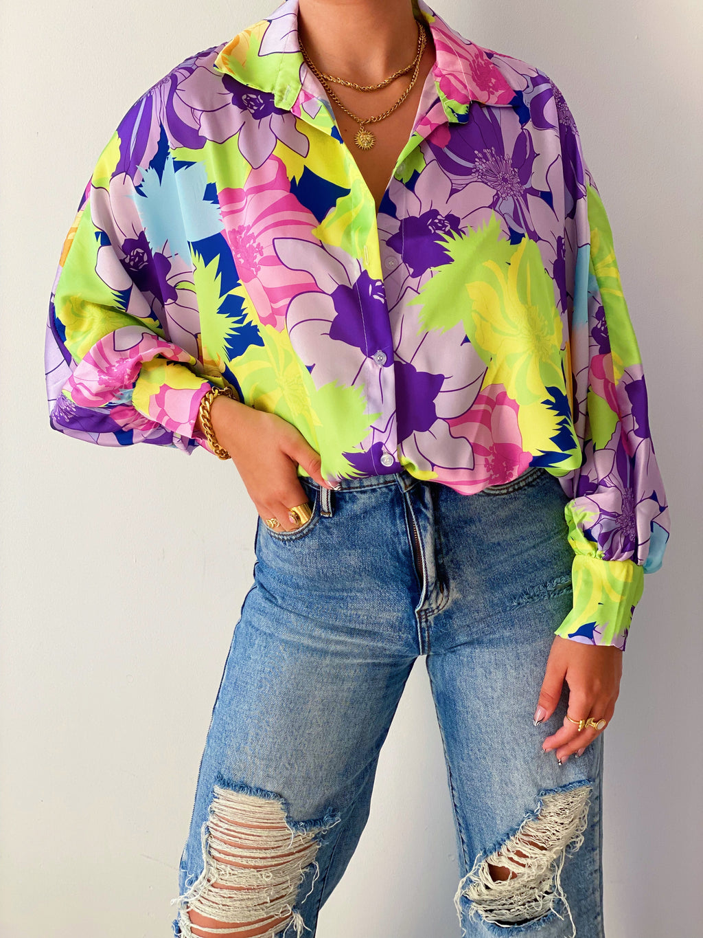 Peony Skies Blouse