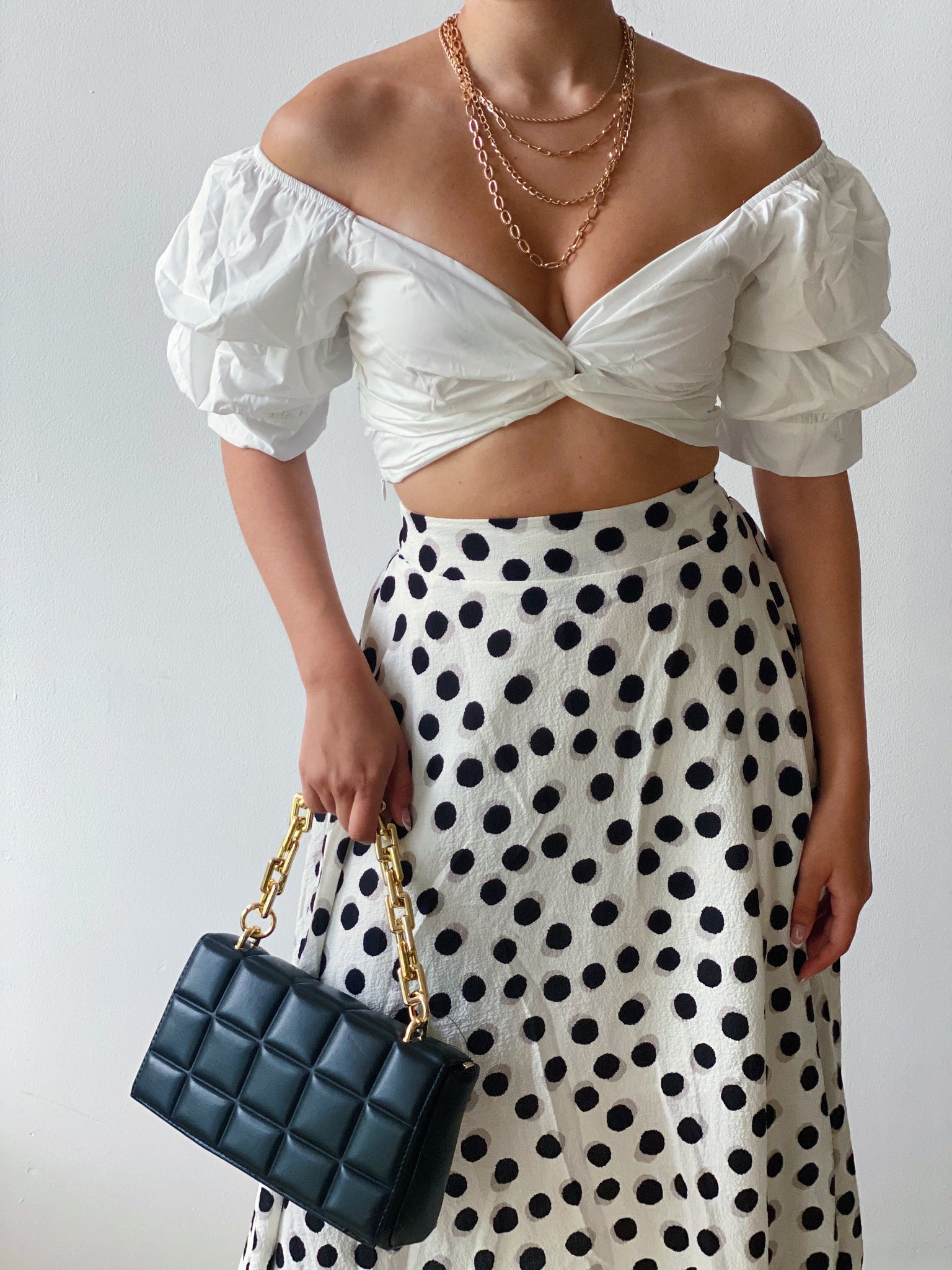 White Off Shoulder Crop Top