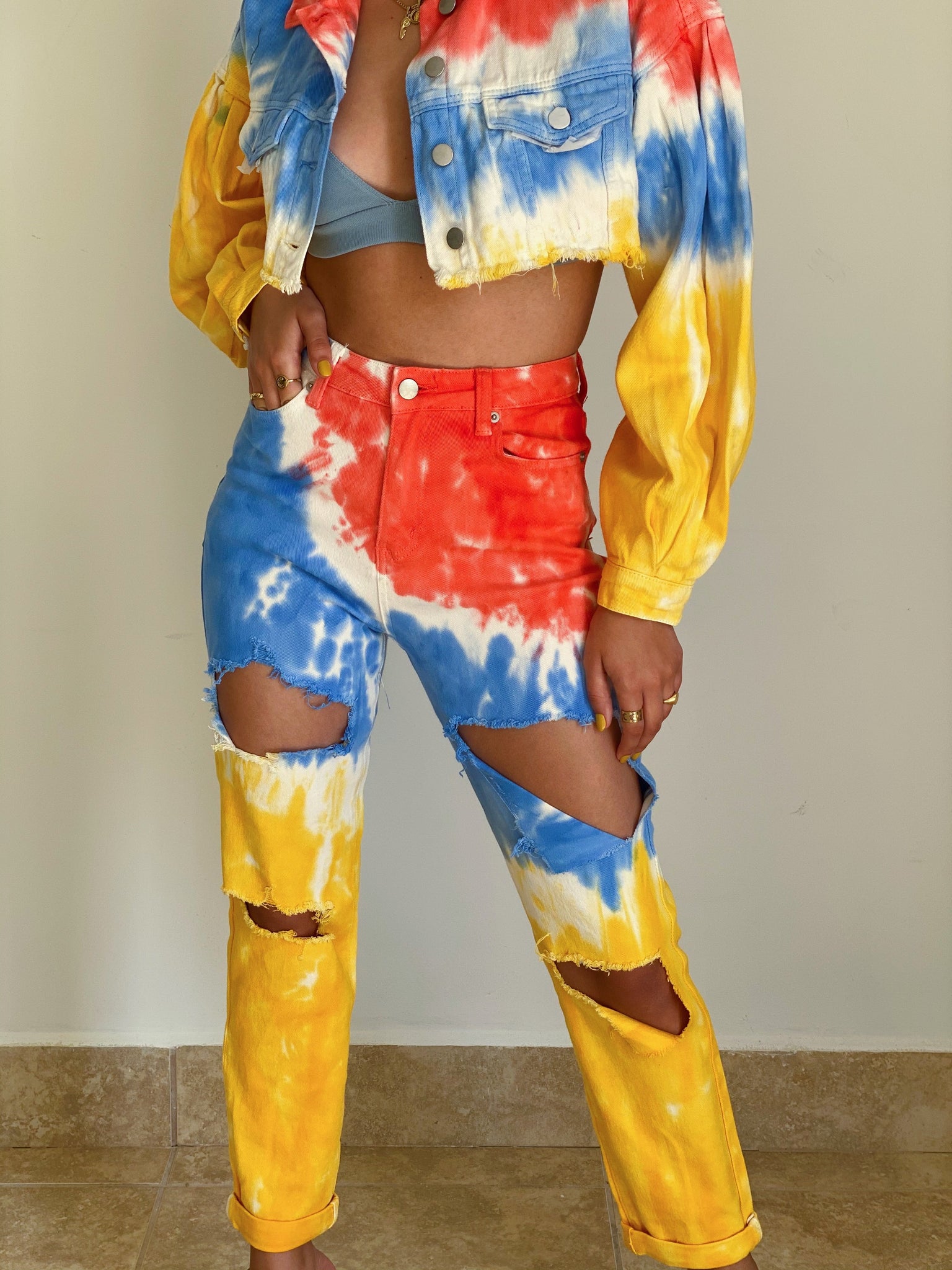 Tie Dye Boyfriend Jeans