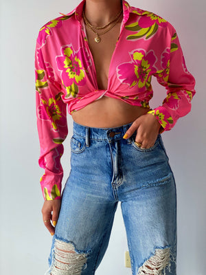 Flower Power Top in Pink