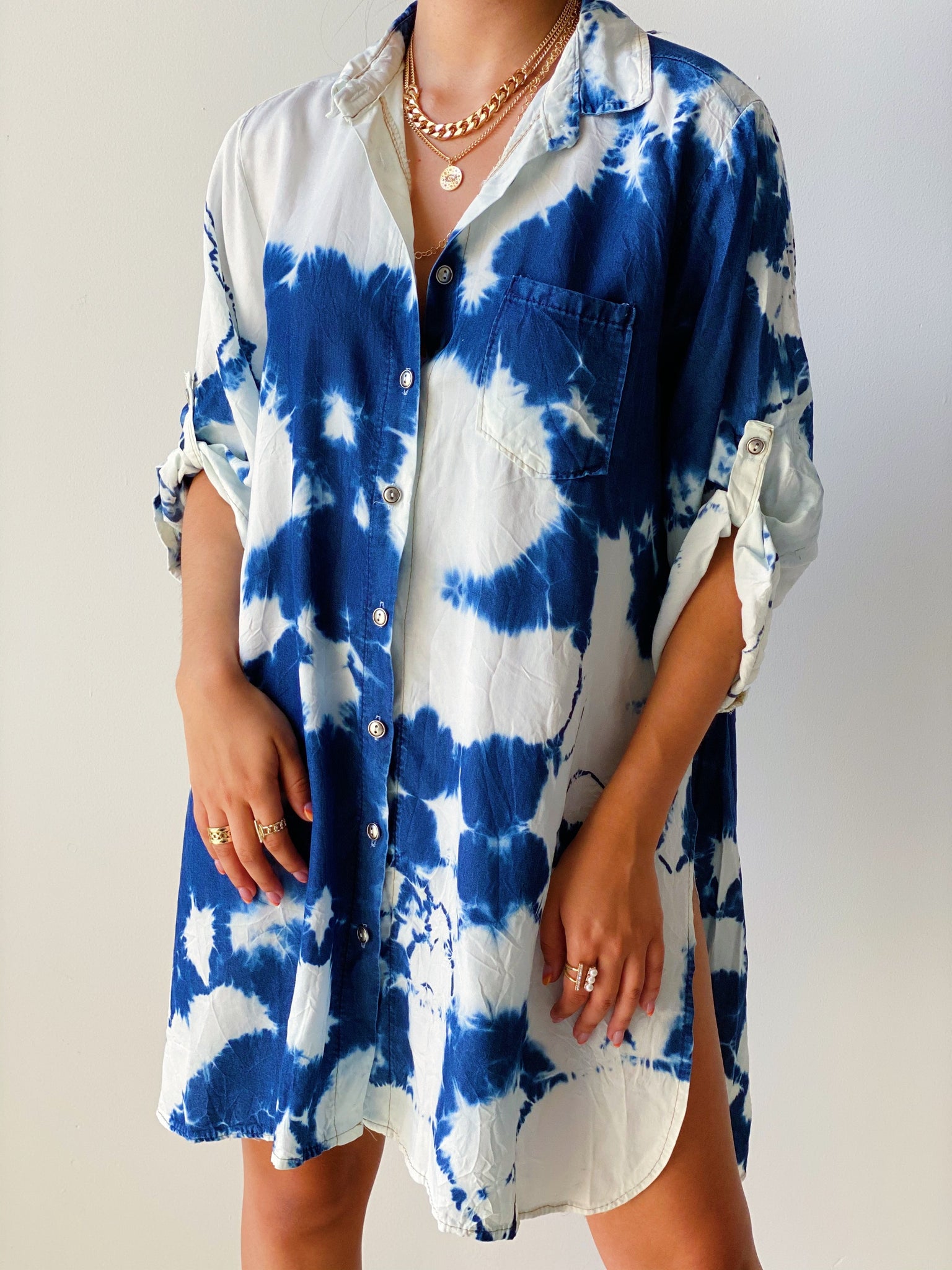 Ocean Blue Tie Dye Shirt/Dress