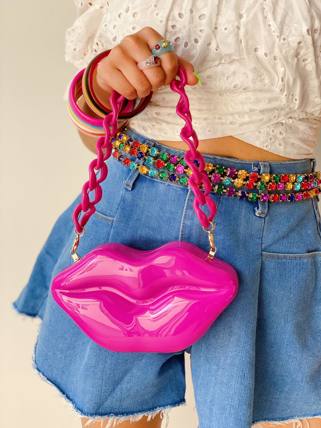 Read my Lips Purse in Pink