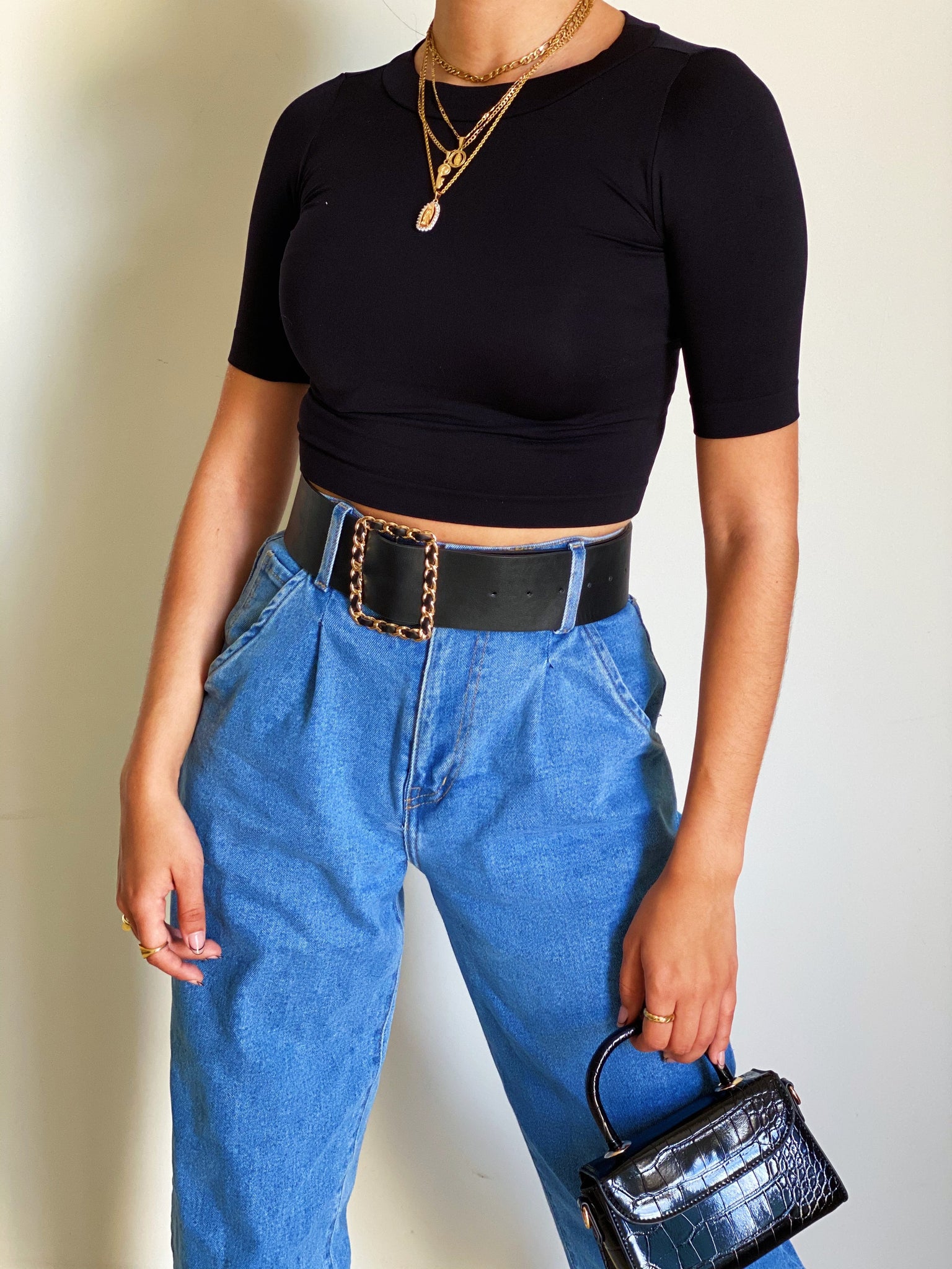 Basic Crop Top in Black