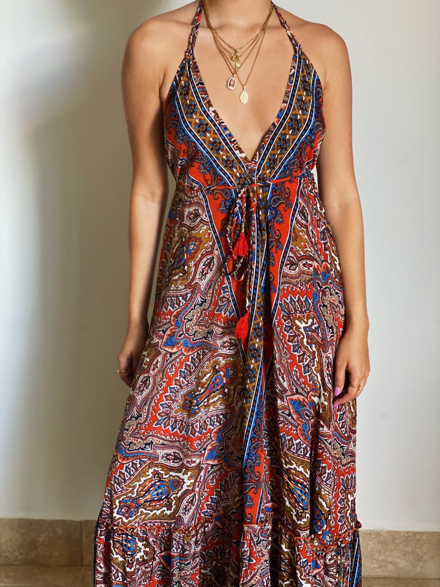 Boho Halter Maxi Dress