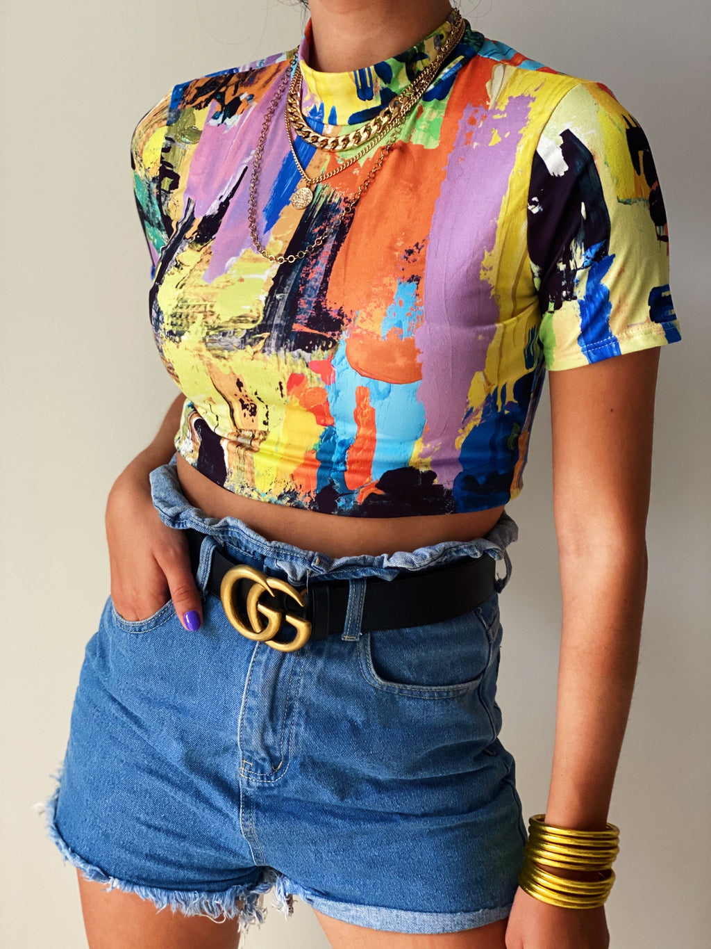 Modern Art Crop Top