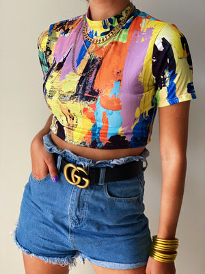 Modern Art Crop Top