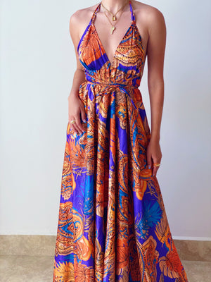 Tropical Gal Maxi Dress in Purple