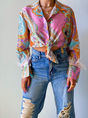 Summer Romance Feather Blouse